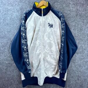 Live Mechanics Track Jacket Mens 3XL Blue White Full Zip Dragon Retro 90s Y2K